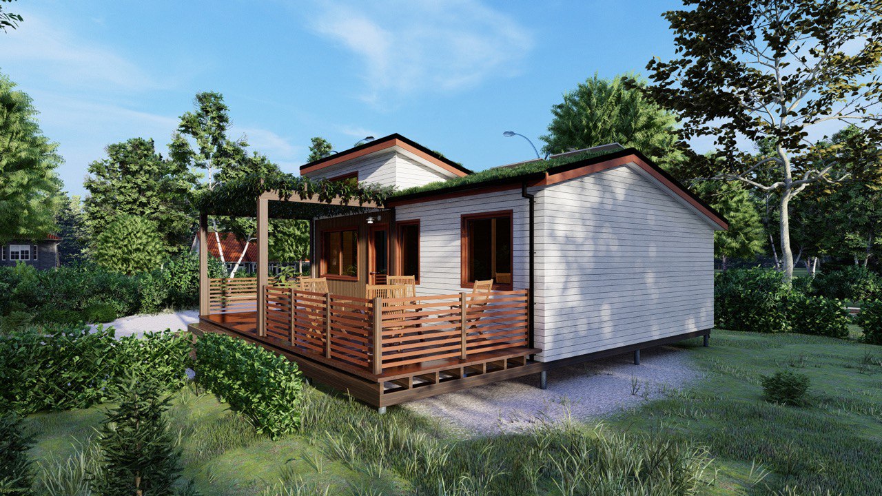 Tiny House - Modulhaus - Minihaus, Fertighaus - 50 m² - Energieeffizientes Haus - SIP Modell