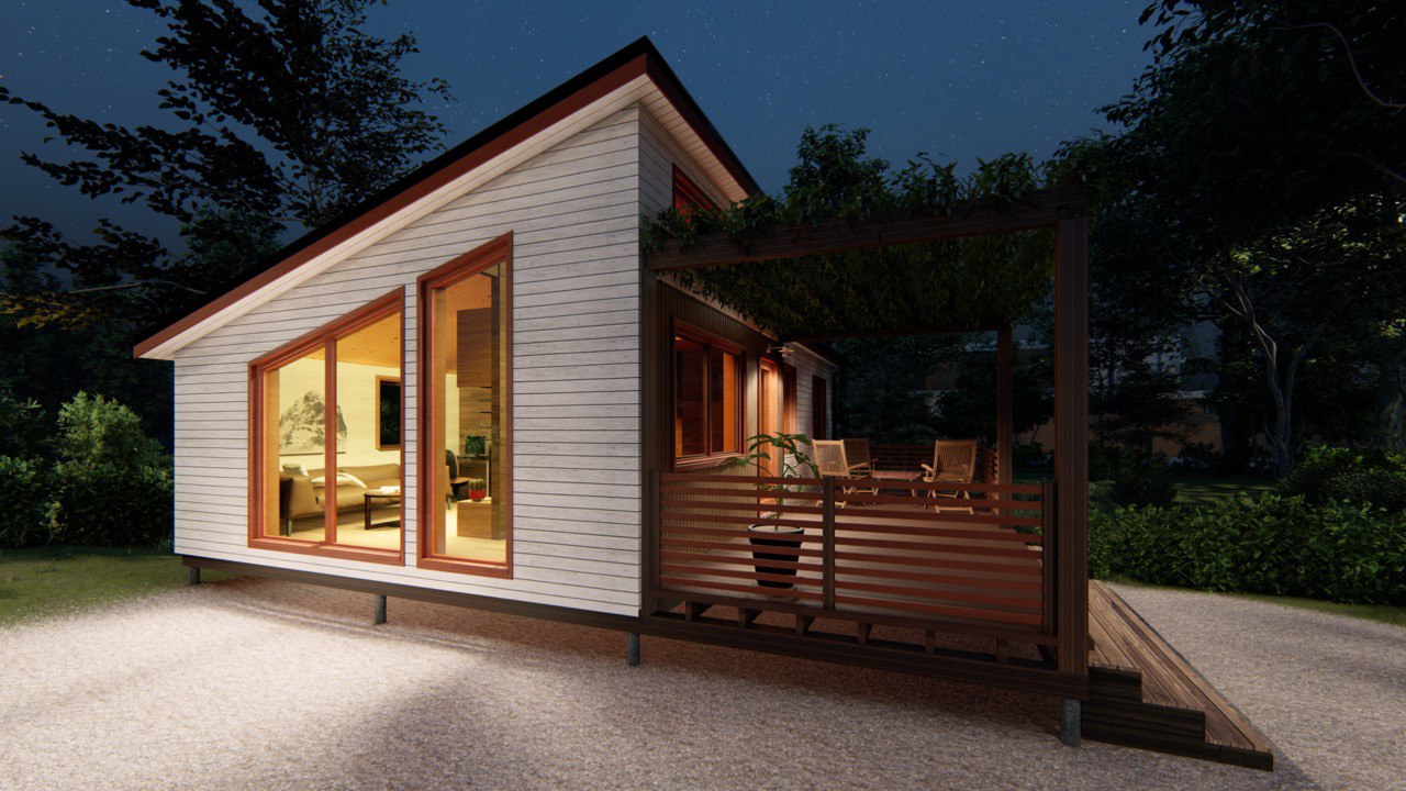 Tiny House - Modulhaus - Minihaus, Fertighaus - 50 m² - Energieeffizientes Haus - SIP Modell