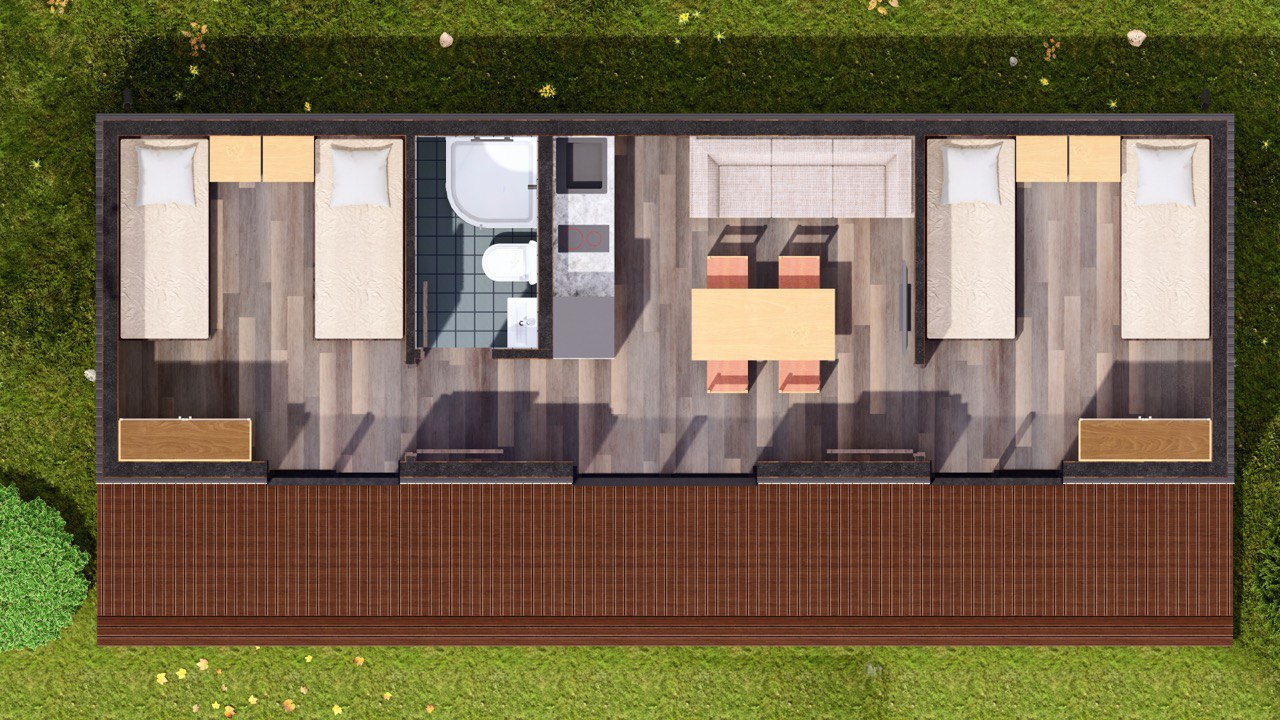 Tiny House - Modulhaus - Minihaus, Fertighaus - 39 m² - Energieeffizientes Haus - SIP Modell